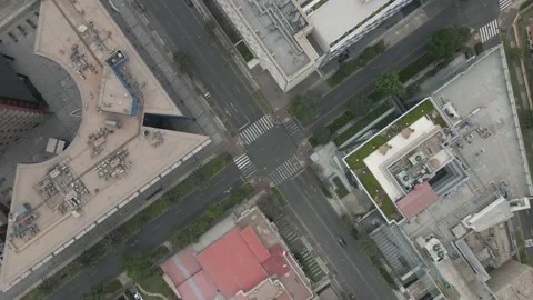 4K Aerial Drone Top Down Rise over Traffic Intersection in Lima, Peru Stock Footage 239835507