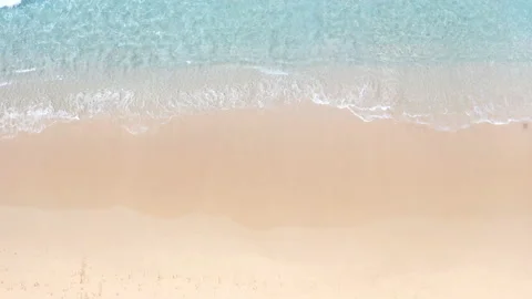 4K Aerial drone top view crowd of people at tropical Beach with sunset in Phu Stock Footage 155546592