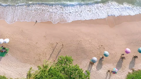 4K Aerial drone top view crowd of people... | Stock Video | Pond5