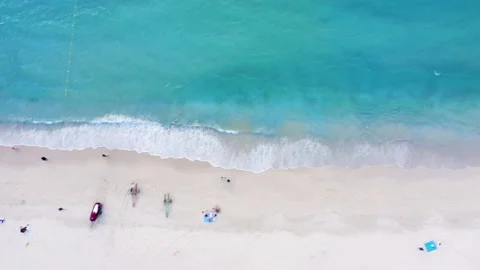 4K Aerial drone top view crowd of people... | Stock Video | Pond5