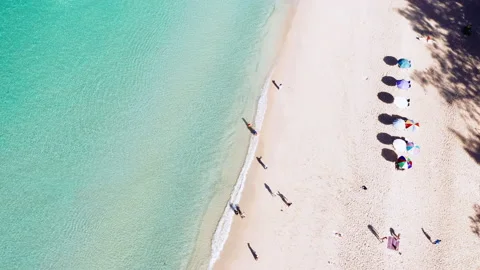 4K Aerial drone top view crowd of people... | Stock Video | Pond5