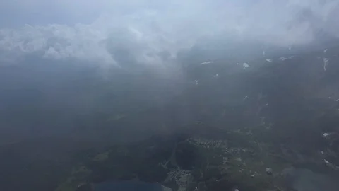 4K Aerial drone view in cloudy mountains  스톡 동영상 124658426