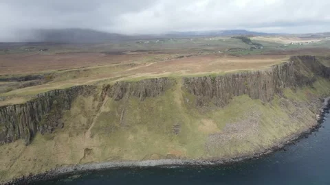4k aerial drone view of the easter side of Skye island. Famous for its Stock Footage 254520256