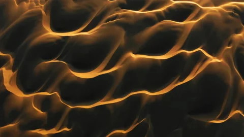 4K aerial drone view flying by beautiful wavy sand dunes in golden sunset light Video stock 134477019