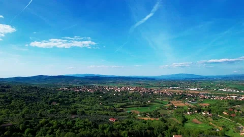 4K aerial drone view Monte San Savino Tuscany Italy Valdichiana Stock-Footage 188351644
