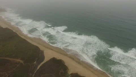 4K Aerial Drone Waves on Beach Stock Footage 70073648