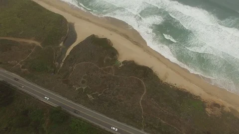 4K Aerial Drone Waves on Beach Stock Footage 70075138