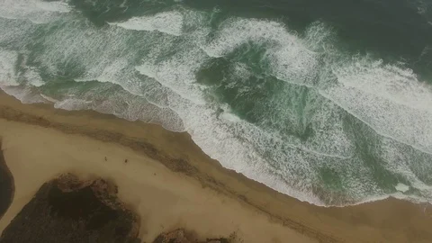 4K Aerial Drone Waves on Beach Stock Footage 70404340