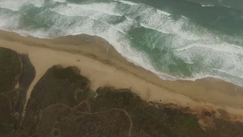 4K Aerial Drone Waves on Beach Stock Footage 70405594