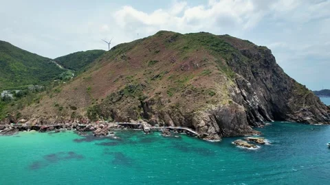 4K Aerial Eo Gio and Ky Co Beach Turquoise Coast in Vietnam Video stock 330694522