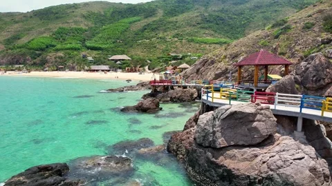 4K Aerial Eo Gio and Ky Co Beach Turquoise Coast in Vietnam Video stock 330694530