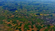 4K Aerial Farm Agriculture Fields, Landscape View Of Farmlands Stock Footage
