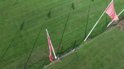 4k aerial flags in the wind Stock Footage 55602129