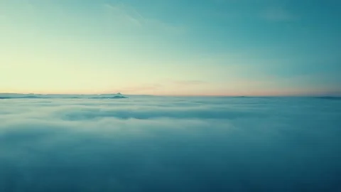 4K Aerial Flight Above Clouds Sunset 스톡 동영상 218446013