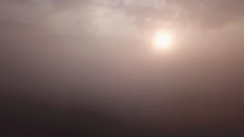 4k aerial flight over clouds at summer sunrise. Beautiful drone landscape Stock Footage 93947974