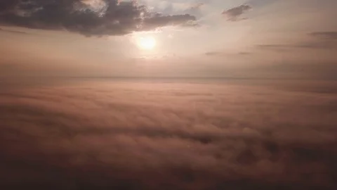4k aerial flight over clouds at summer sunrise. Beautiful drone landscape Vídeos de archivo 93967340