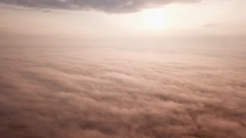 4k aerial flight over clouds at summer sunrise. Beautiful drone landscape 動画素材 93967396