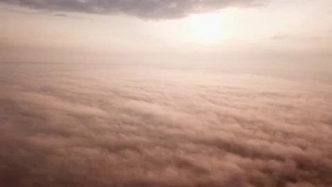 4k aerial flight over clouds at summer sunrise. Beautiful drone landscape 스톡 동영상 93968347