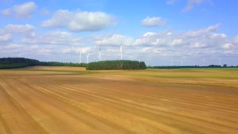4k Aerial with flight over fields at early autumn. Stock Footage 160128833