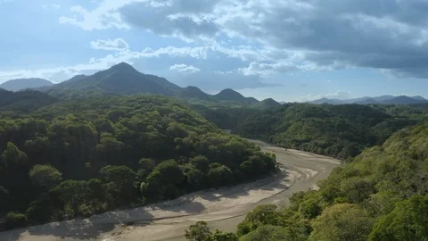 4k Aerial Fly Over Nicaragua Forrest and Mountain Ridge Stock Footage