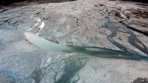4k aerial fly over river veins system in Langtang Valley in Nepal Stock Footage 107664936