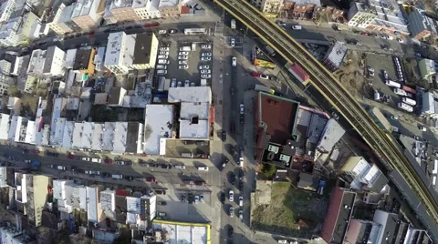 4k Aerial Fly-Over of Williamsburg, Brooklyn, NY Stock Footage