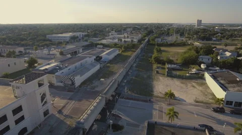 4K Aerial Flying Over Train in Florida Stock Footage 67561553