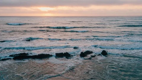 4K Aerial Flying Sunset Stock Footage 80989338