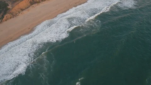 4K Aerial Flying View of Ocean and Cliff Stock Footage 80989267