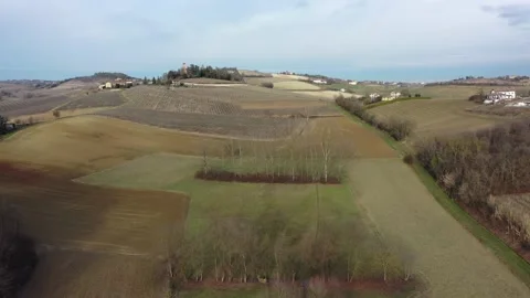 4k Aerial Flyover Trees in Langhe Monferrato Countryside, Italy Stock-Footage 147629079