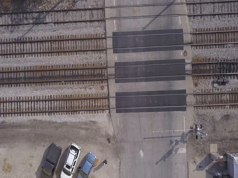 4K Aerial following a train Видео 80313758
