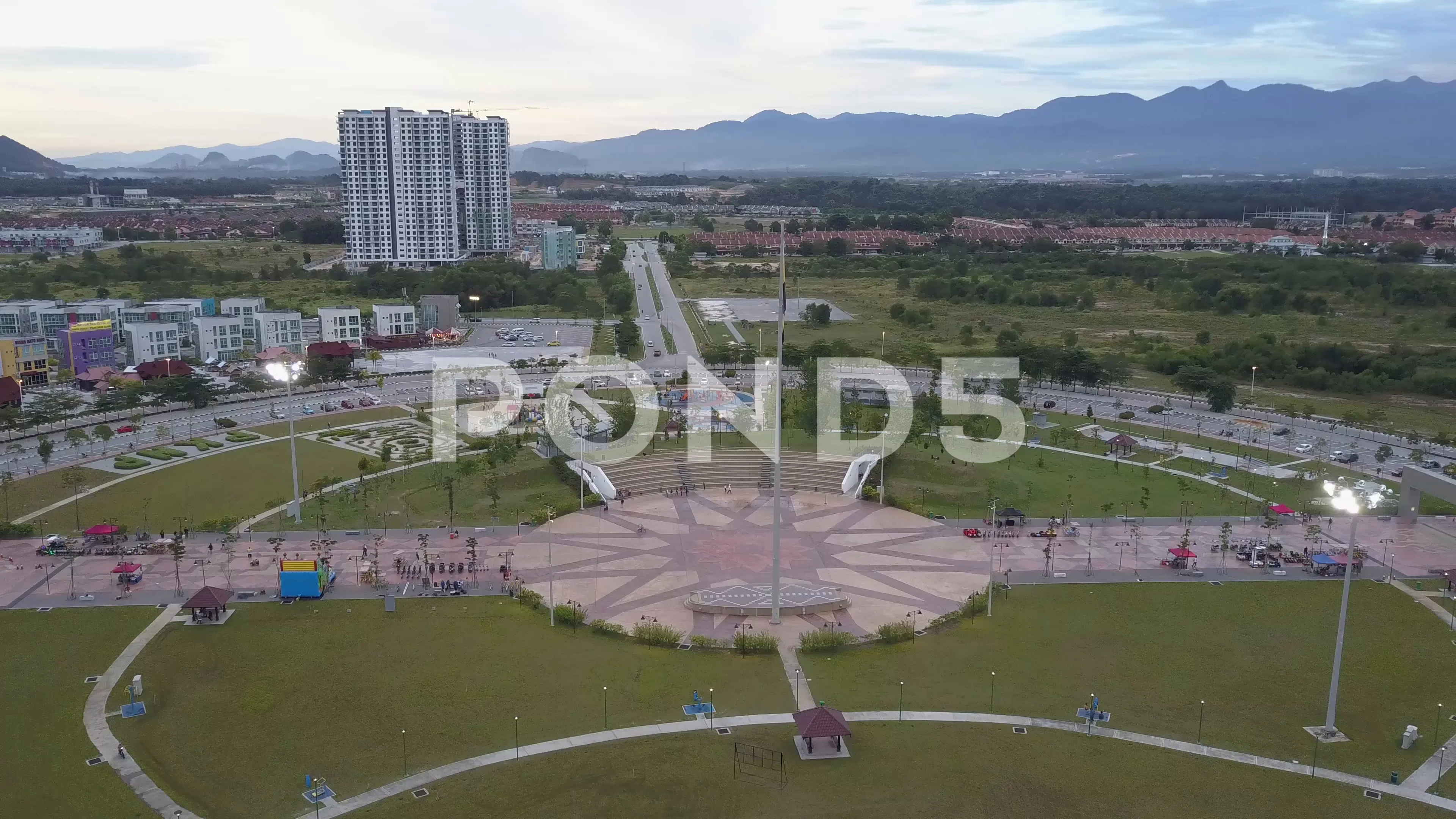 4k Aerial Footage Of Bulatan Amanjaya I Stock Video Pond5