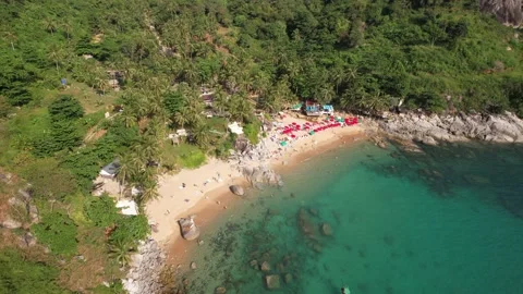 4K Aerial Footage of Nui Beach in Phuket Stock Footage 239554053