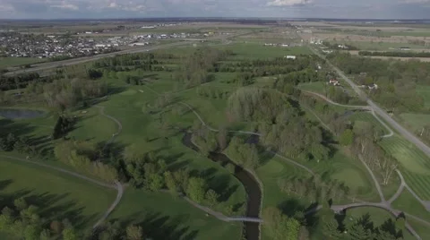 4k aerial golf course fly over Stock Footage 64205175