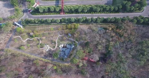 4K AERIAL HIGH ANGLE FLY BY OF RAJAPRUEK PARK CHIANG MAI THAILAND Stock Footage 60436007