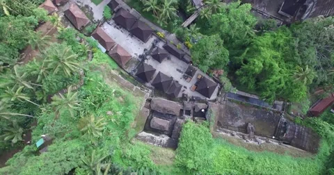 4K AERIAL HIGH ANGLE OVERHEAD SHOT FLYING OVER RICE TERRACE Stock Footage 59850958