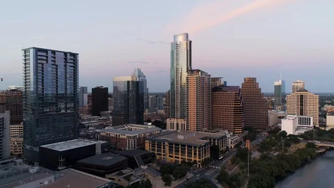 4K Aerial Hyper Lapse Austin Downtown Stock Footage 93376557