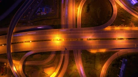 4K : Aerial hyperlapse drone shot of fast moving Highway road. Stock Footage 170932018