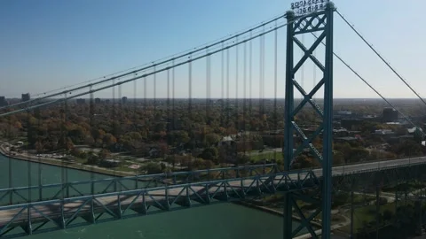 4K Aerial Hyperlapse flying along the bridge and then rising and circling to sho Stock Footage 149900464