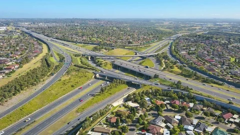 4k aerial hyperlapse video of highway traffic Stock Footage 72739062