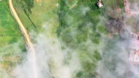 4K Aerial Lockdown Moving Clouds Above Majestic Moroccan Mountains. Stock Footage 307047085