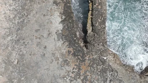 4k Aerial Long Bay &amp; Devil's Bridge, Antigua Stock Footage 274081192