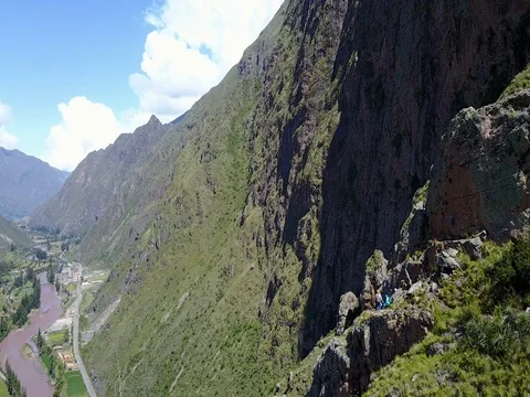 4K Aerial of Mountain Zip Line Stock Footage 76891815