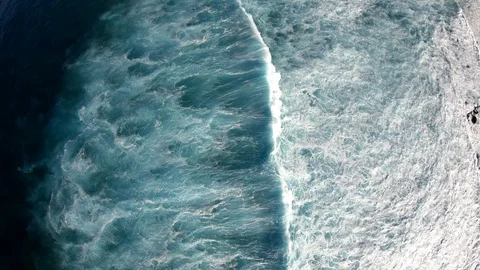 4k Aerial of Ocean Waves Stock Footage 87360940