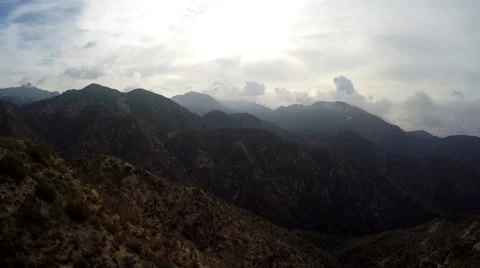 4K Aerial Pan Of Mountain Range in Southern California Stock Footage 56447128