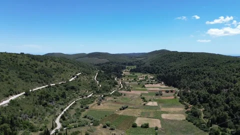 4K Aerial panoramic view of Loucha Plateau in Zakynthos Greece Stock Footage 333319772