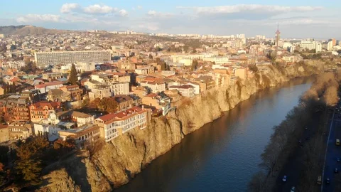 4k aerial panoramic view of old city on hills, film footage Stock Footage 111787632