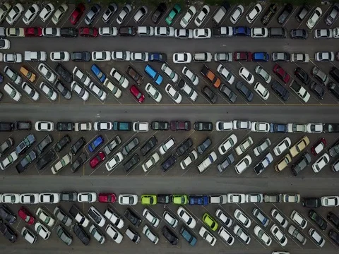 4K Aerial of parking lot Stock Footage