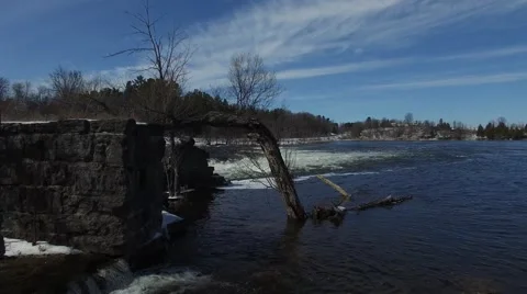 4k aerial precise flight at rapids Stock Footage 62940959