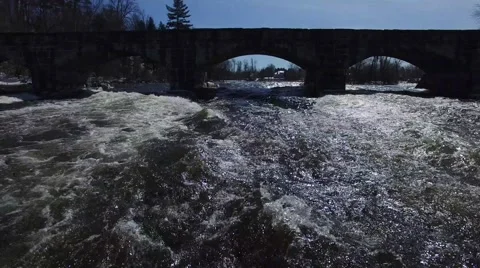 4k aerial precise flight under bridge Stock Footage 62941350